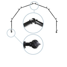 Load image into Gallery viewer, Bisque 13/16" 6-Sided Bay Curtain Rod