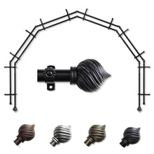 Load image into Gallery viewer, Bisque 13/16" 6-Sided Double Bay Curtain Rod