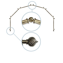 Load image into Gallery viewer, Bisque 13/16" 6-Sided Bay Curtain Rod