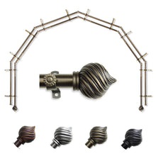 Load image into Gallery viewer, Bisque 13/16" 6-Sided Double Bay Curtain Rod