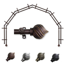 Load image into Gallery viewer, Bisque 13/16" 6-Sided Double Bay Curtain Rod