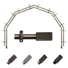 Load image into Gallery viewer, Alder 13/16" 6-Sided Double Bay Curtain Rod