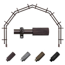 Load image into Gallery viewer, Cedar 13/16" 6-Sided Double Bay Curtain Rod