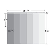 Load image into Gallery viewer, 6-Panel Single Rail Panel Track Blind Extendable 70"-130"W x 91.4"H, Panel width 23.5", Winter, Dove