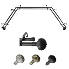 Load image into Gallery viewer, Scallop 13/16" Double Bay Curtain Rod