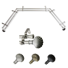 Load image into Gallery viewer, Scallop 13/16" Double Bay Curtain Rod