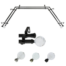 Load image into Gallery viewer, Faceted 13/16" Double Bay Curtain Rod