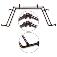 Load image into Gallery viewer, 5/8" Blackout Double Bay Curtain Rod