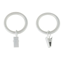Load image into Gallery viewer, 1-1/4" Noise-Canceling Curtain Rings w/Clip (Set of 10)