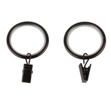 Load image into Gallery viewer, 1-1/4" Noise-Canceling Curtain Rings w/Clip (Set of 10)