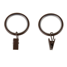 Load image into Gallery viewer, 1-1/4" Noise-Canceling Curtain Rings w/Clip (Set of 10)