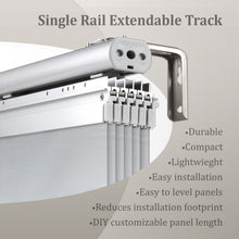 Load image into Gallery viewer, Woven Gray 6-Panel Single Rail Panel Track 70"-130"W x 91.4"H, Panel width 23.5" - 70% LIGHT-FILTERING