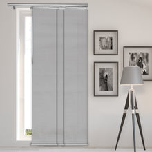 Load image into Gallery viewer, Embroidered Cadet 3-Panel Single Rail Panel Track Extendable 28"-43"W x 91.4"H, Panel width 15.75" - 80% LIGHT-FILTERING