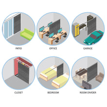 Load image into Gallery viewer, Charcoal Camo 5-Panel Single Rail Panel Track Extendable 40"-70"W x 91.4"H, Panel width 15.75" - 75% LIGHT-FILTERING