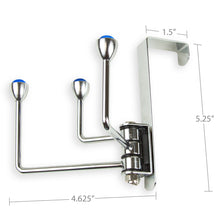 Load image into Gallery viewer, Over the Door Rotating Door Hook - 3 Hooks, Chrome