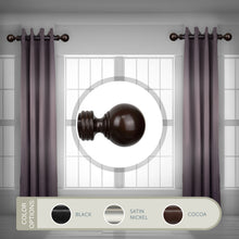 Load image into Gallery viewer, Sphere 1.5" Side Curtain Rod (Set of 2)