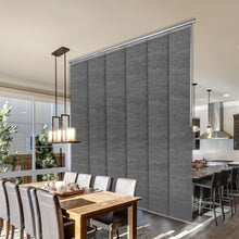 Load image into Gallery viewer, Charcoal Camo 6-Panel Single Rail Panel Track Extendable 48"-84"W x 91.4"H, Panel width 15.75" - 75% LIGHT-FILTERING