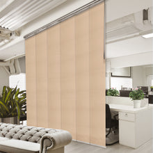 Load image into Gallery viewer, Dunmore Cream 6-Panel Single Rail Panel Track Extendable 48"-84"W x 91.4"H, Panel width 15.75" - 80% LIGHT-FILTERING