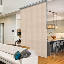 Load image into Gallery viewer, Dunmore Cream 5-Panel Single Rail Panel Track Extendable 40"-70"W x 91.4"H, Panel width 15.75" - 80% LIGHT-FILTERING