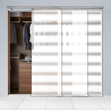 Load image into Gallery viewer, Macadamia 3-Panel Single Rail Panel Track 36"-66"W, Panel width 23.5" - 40% LIGHT-FILTERING