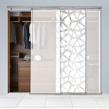 Load image into Gallery viewer, 3-Panel Single Rail Panel Track Blind Extendable 36"-66"W x 91.4"H, Panel width 23.5", Shattered, Winter