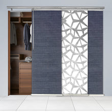 Load image into Gallery viewer, 3-Panel Single Rail Panel Track Blind Extendable 36"-66"W x 91.4"H, Panel width 23.5", Shattered, Spruce