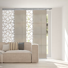 Load image into Gallery viewer, 4-Panel Single Rail Panel Track Blind Extendable 48"-88"W x 91.4"H, Panel width 23.5", Shattered, Cornsilk