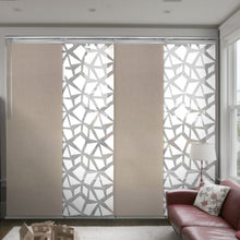 Load image into Gallery viewer, 4-Panel Single Rail Panel Track Blind Extendable 48"-88"W x 91.4"H, Panel width 23.5", Shattered, Cornsilk