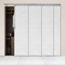 Load image into Gallery viewer, Embroidered Chiffon 4-Panel Single Rail Panel Track 48"-88"W x 91.4"H, Panel width 23.5" - 80% LIGHT-FILTERING