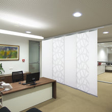 Load image into Gallery viewer, 5-Panel Single Rail Panel Track Blind Extendable 58"-110"W x 91.4"H, Panel width 23.5", Shattered, Winter