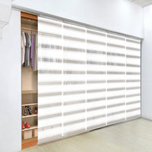 Load image into Gallery viewer, Macadamia 5-Panel Single Rail Panel Track 58"-110"W, Panel width 23.5" - 40% LIGHT-FILTERING