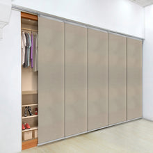 Load image into Gallery viewer, Cornsilk 5-Panel Single Rail Panel Track 58"-110"W x 91.4"H, Panel width 23.5" - 80% LIGHT-FILTERING