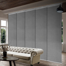 Load image into Gallery viewer, Woven Gray 5-Panel Single Rail Panel Track 58"-110"W x 91.4"H, Panel width 23.5" - 70% LIGHT-FILTERING