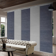 Load image into Gallery viewer, 5-Panel Single Rail Panel Track Blind Extendable 58"-110"W x 91.4"H, Panel width 23.5", Spruce, Embroidered Cadet