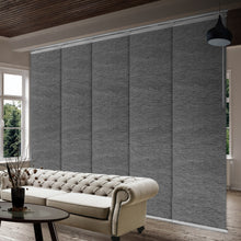 Load image into Gallery viewer, Charcoal Camo 5-Panel Single Rail Panel Track 58"-110"W x 91.4"H, Panel width 23.5" - 75% LIGHT-FILTERING