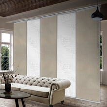 Load image into Gallery viewer, 5-Panel Single Rail Panel Track Blind Extendable 58"-110"W x 91.4"H, Panel width 23.5", Lotus, Cornsilk