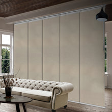Load image into Gallery viewer, Cornsilk 5-Panel Single Rail Panel Track 58"-110"W x 91.4"H, Panel width 23.5" - 80% LIGHT-FILTERING