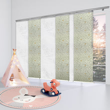 Load image into Gallery viewer, 6-Panel Single Rail Panel Track Blind Extendable 70"-130"W x 91.4"H, Panel width 23.5", Lotus, Camellia