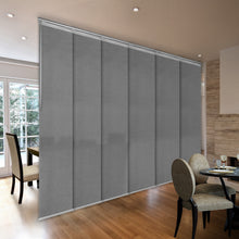 Load image into Gallery viewer, Woven Gray 6-Panel Single Rail Panel Track 70"-130"W x 91.4"H, Panel width 23.5" - 70% LIGHT-FILTERING