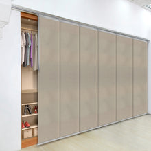 Load image into Gallery viewer, Cornsilk 6-Panel Single Rail Panel Track 70"-130"W x 91.4"H, Panel width 23.5" - 80% LIGHT-FILTERING