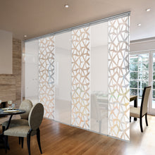 Load image into Gallery viewer, 6-Panel Single Rail Panel Track Blind Extendable 70"-130"W x 91.4"H, Panel width 23.5", Shattered, Winter
