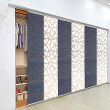 Load image into Gallery viewer, 6-Panel Single Rail Panel Track Blind Extendable 70"-130"W x 91.4"H, Panel width 23.5", Shattered, Spruce