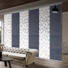 Load image into Gallery viewer, 6-Panel Single Rail Panel Track Blind Extendable 70"-130"W x 91.4"H, Panel width 23.5", Shattered, Spruce