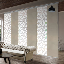 Load image into Gallery viewer, 6-Panel Single Rail Panel Track Blind Extendable 70"-130"W x 91.4"H, Panel width 23.5", Shattered, Cornsilk