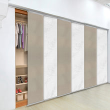 Load image into Gallery viewer, 6-Panel Single Rail Panel Track Blind Extendable 70"-130"W x 91.4"H, Panel width 23.5", Lotus, Cornsilk