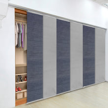 Load image into Gallery viewer, 6-Panel Single Rail Panel Track Blind Extendable 70"-130"W x 91.4"H, Panel width 23.5", Spruce, Embroidered Cadet