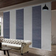 Load image into Gallery viewer, 6-Panel Single Rail Panel Track Blind Extendable 70"-130"W x 91.4"H, Panel width 23.5", Spruce, Embroidered Cadet