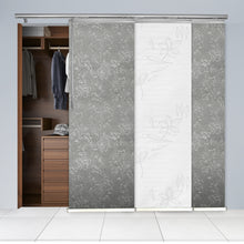 Load image into Gallery viewer, 3-Panel Single Rail Panel Track Blind Extendable 36"-66"W x 91.4"H, Panel width 23.5", Lotus, Carolyn