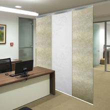 Load image into Gallery viewer, 3-Panel Single Rail Panel Track Blind Extendable 36"-66"W x 91.4"H, Panel width 23.5", Lotus, Amaryllis