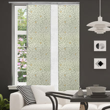 Load image into Gallery viewer, 3-Panel Single Rail Panel Track Blind Extendable 36"-66"W x 91.4"H, Panel width 23.5", Lotus, Camellia
